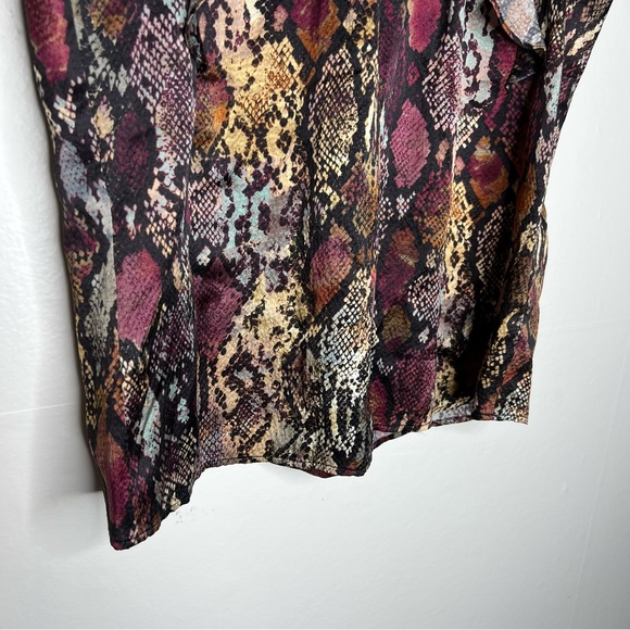 NWT Rebecca Taylor Snake Ruffle Silk Top Sz M Blouse - Picture 8 of 11